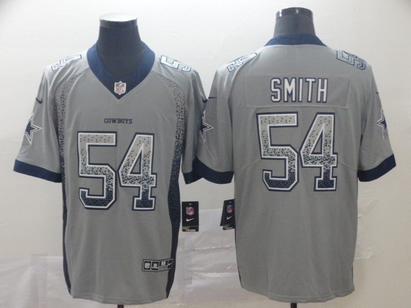 Men Dallas Cowboys 54 Smith Grey Nike Drift Fashion Limited NFL Jersey